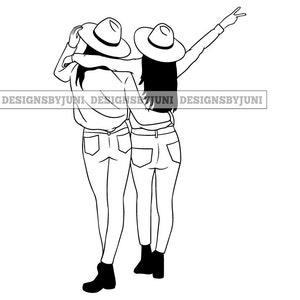 Best Friends Forever Woman Sisters Buddy Queen Love Partner SVG PNG JPG Vector Clipart Circuit Cut Cutting