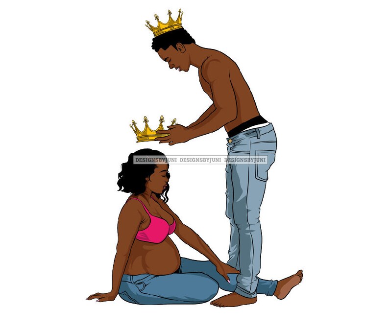 Black Lovely Couple Color African-American Classy Diva Lady Queen SVG PNG JPG Vector Clipart Circuit Cut Cutting