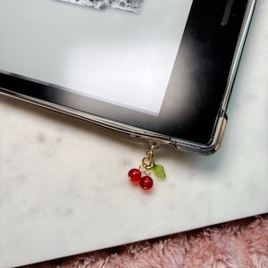 Cherry Kindle Charm, Phone Charm, Bookish Merch, Bookish Gifts, Kindle Accesories, Phone Accesories