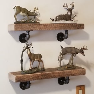 Double Shelf Reclaimed Barn Wood Accent Shelf