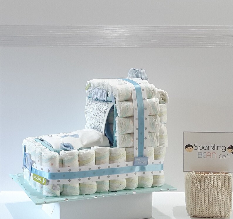 Baby Boy Diaper Cake Baby Diaper Cake Gift Set Baby Etsy