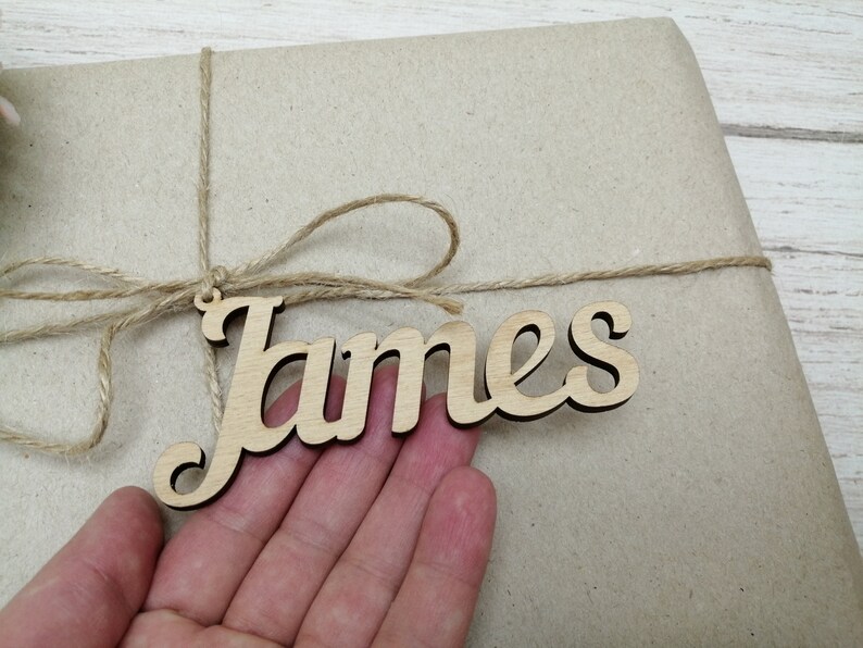 Custom Name Gift Tags Wood Name Tag Customized Wood Name Etsy