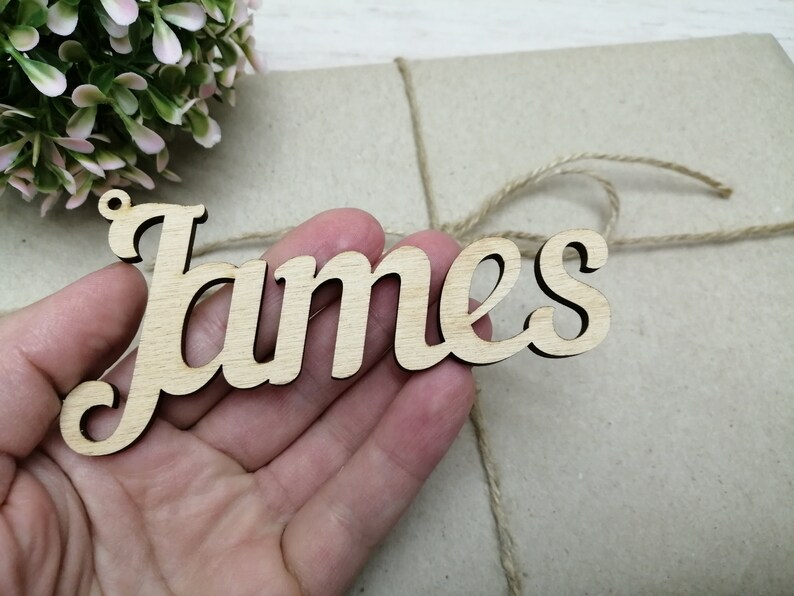 Custom Name Gift Tags Wood Name Tag Customized Wood Name Etsy