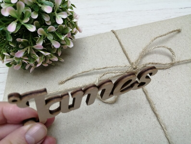 Custom Name Gift Tags Wood Name Tag Customized Wood Name Etsy