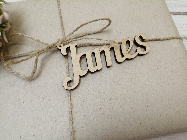 Custom Name Gift Tags Wood Name Tag Customized Wood Name Etsy