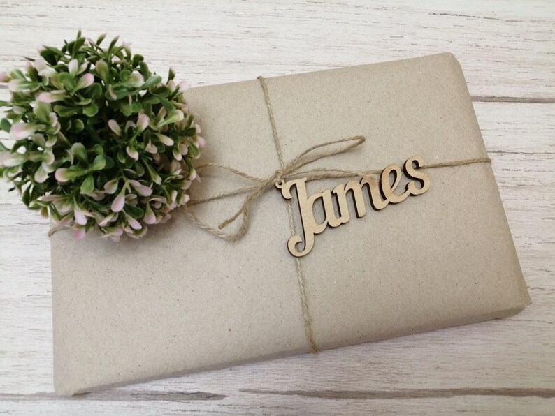 Custom Name Gift Tags Wood Name Tag Customized Wood Name Etsy