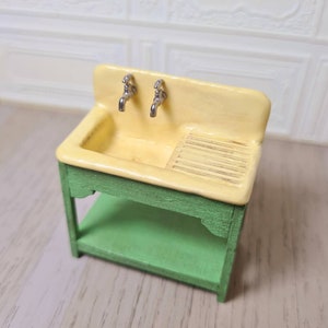 Dollhouse Miniatures, 1/24 scale,Dollhouse Miniatures, 1/24Doll scale, Miniature Furniture, Dollhouse Furniture, Kitchen Sink, Sink cabinet. image 4