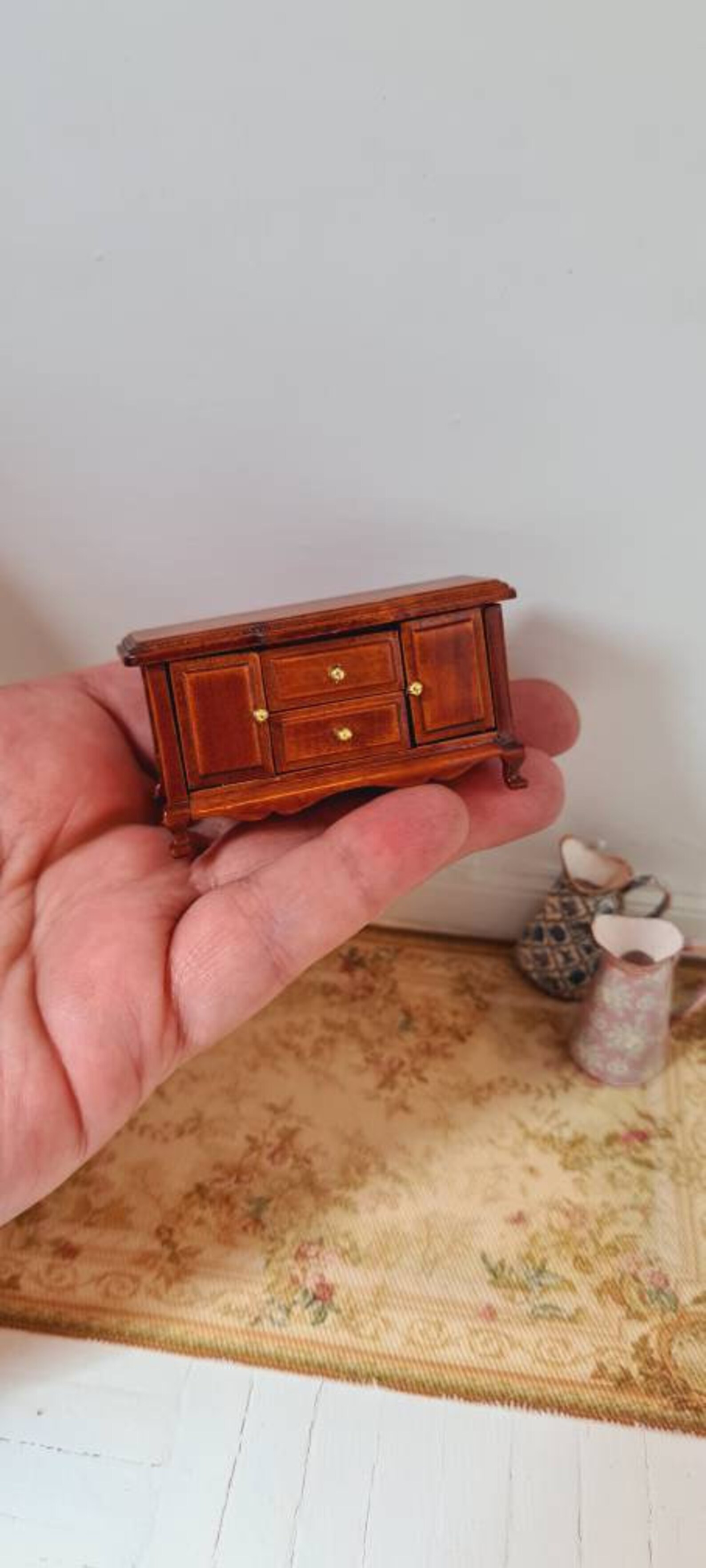 124 Scale Wooden Sideboard Buffet TV Stand Dish Etsy