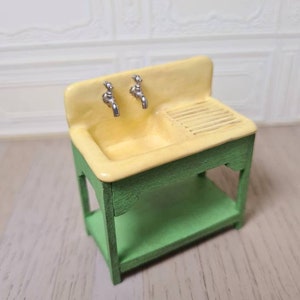 Dollhouse Miniatures, 1/24 scale,Dollhouse Miniatures, 1/24Doll scale, Miniature Furniture, Dollhouse Furniture, Kitchen Sink, Sink cabinet. image 1