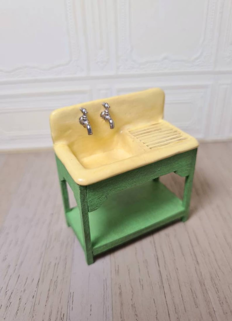 Dollhouse Miniatures, 1/24 scale,Dollhouse Miniatures, 1/24Doll scale, Miniature Furniture, Dollhouse Furniture, Kitchen Sink, Sink cabinet. image 1