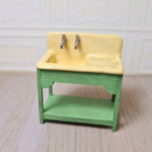 Dollhouse Miniatures, 1/24 scale,Dollhouse Miniatures, 1/24Doll scale, Miniature Furniture, Dollhouse Furniture, Kitchen Sink, Sink cabinet. image 3