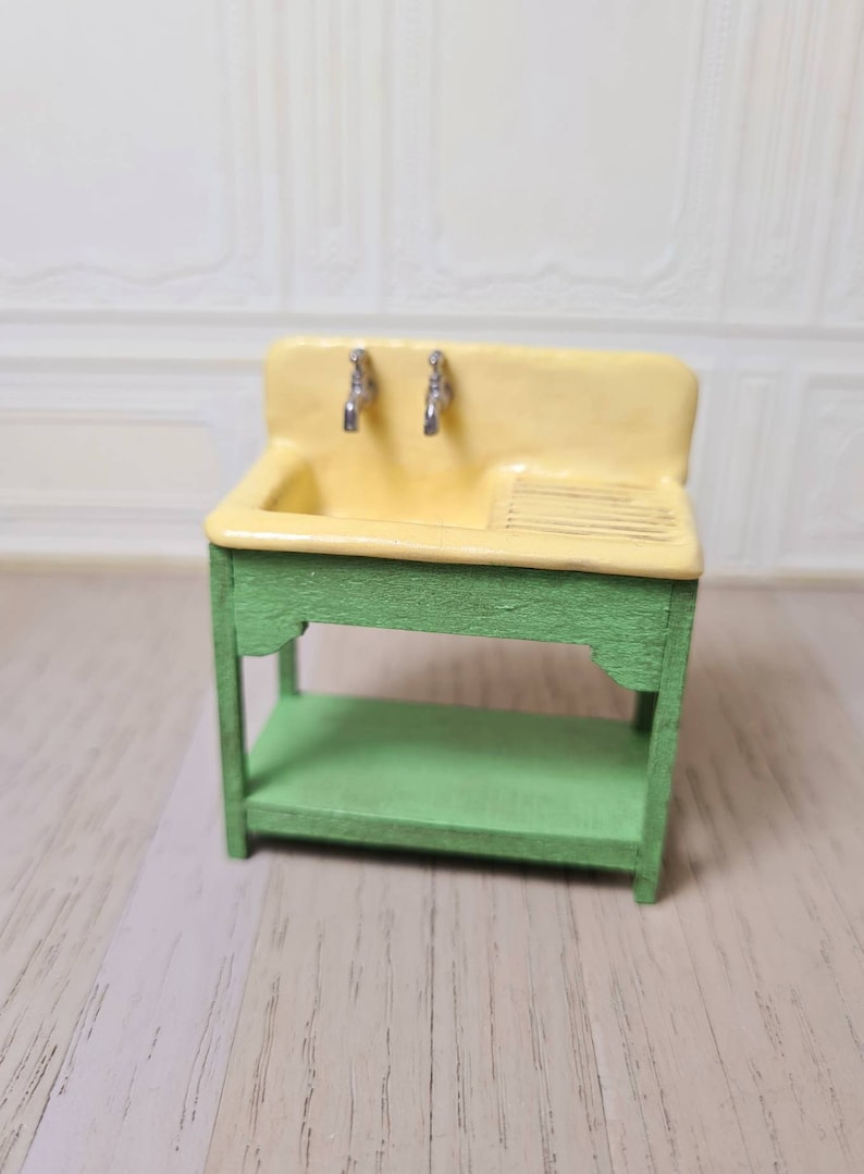 Dollhouse Miniatures, 1/24 scale,Dollhouse Miniatures, 1/24Doll scale, Miniature Furniture, Dollhouse Furniture, Kitchen Sink, Sink cabinet. image 3