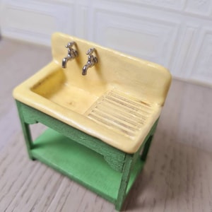 Dollhouse Miniatures, 1/24 scale,Dollhouse Miniatures, 1/24Doll scale, Miniature Furniture, Dollhouse Furniture, Kitchen Sink, Sink cabinet. image 7