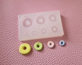 Miniature donut silicone mold for clay and resin