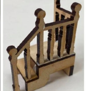 Book nook accessory,  Low staircase kit, book nook staircase for book nook, stair landing kit.