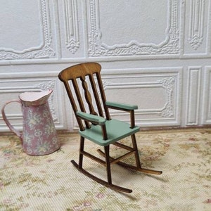 Miniature,dollhouse,rocking chair,124scale,halfscale,shabbychicstyle,chair,furniture,dollhousefurniture,roombox,miniatureI