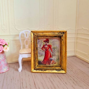 Miniaturas de casa de muñecas, media escala, escala 1:24, cuadros, pinturas, arte de pared, accesorios de casa de muñecas, marcos en miniatura, cuadros en miniatura, casa de muñecas