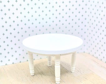 Dollhouse Miniature 1:24 scale wooden round table. (Flawed and have imperfections)