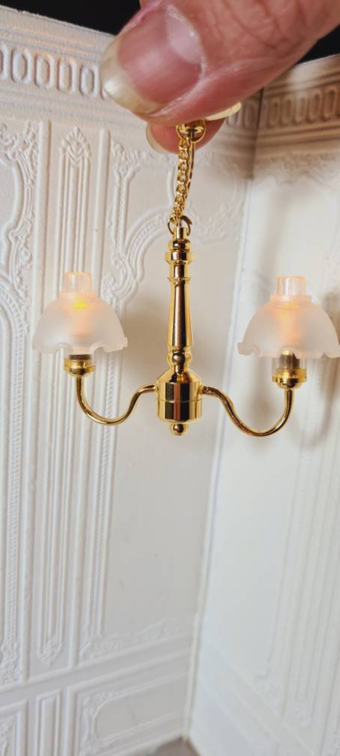 Dollhouse miniature LED battery light 112 scale 2 arm Etsy