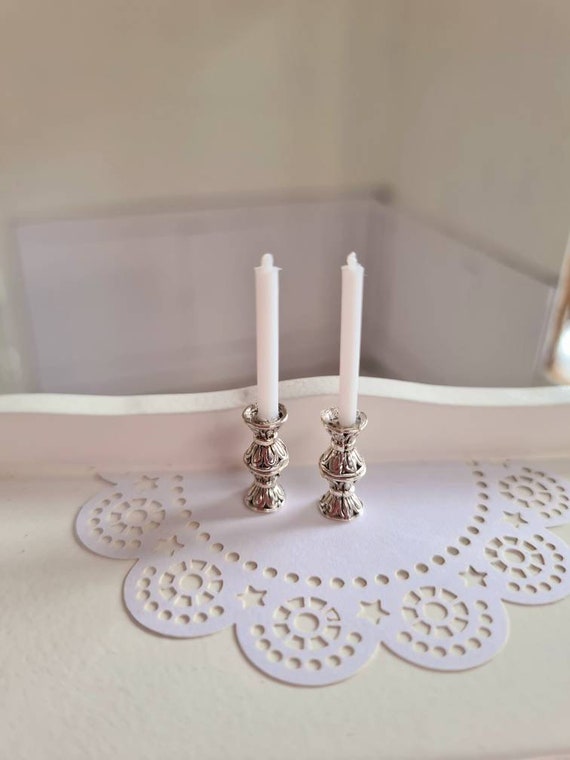 1:24 Scale,dollhouse Candles,miniature Candle Set,candles,silver