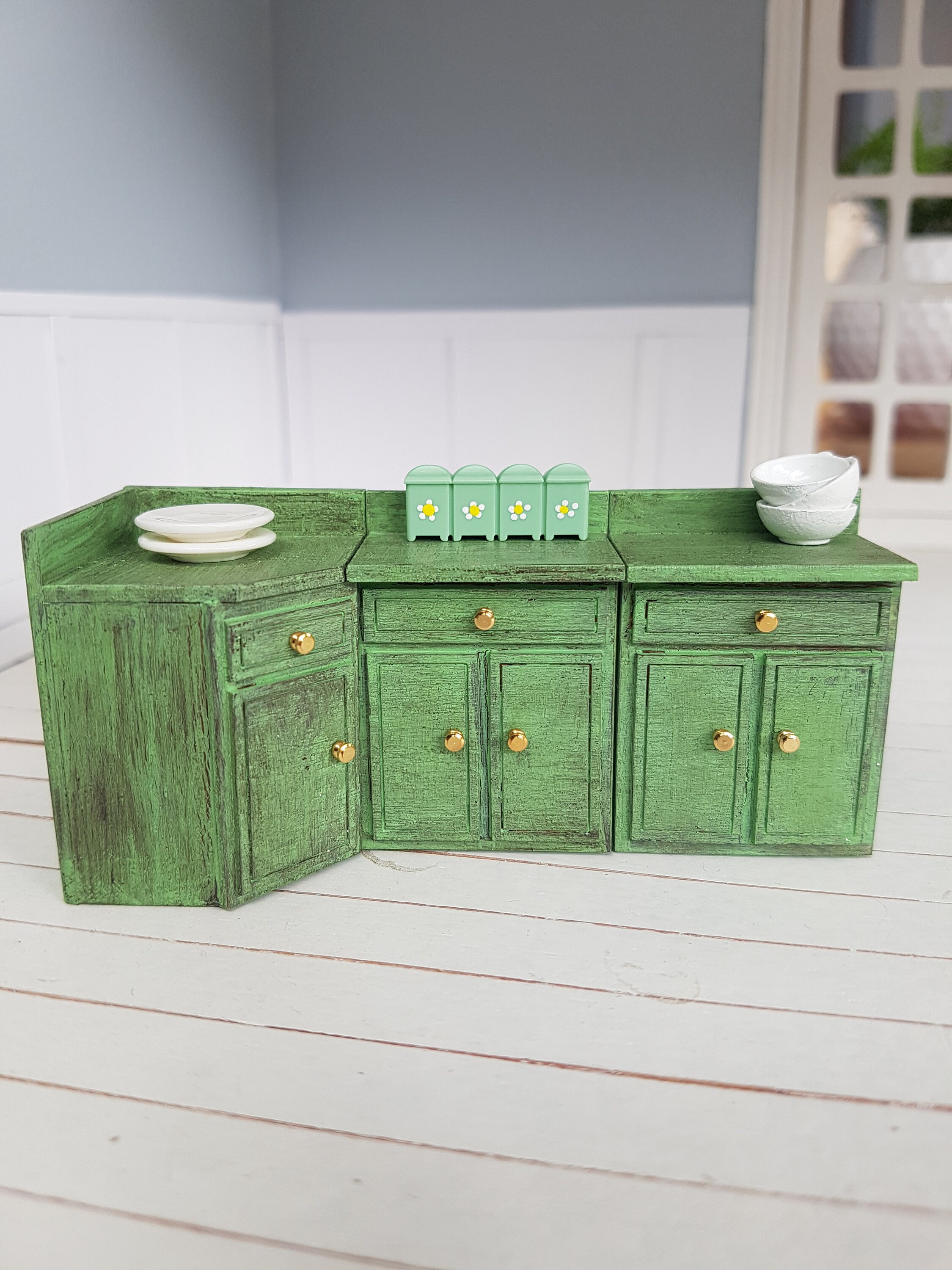 1:24 Scale Dollhouse Miniature 3pc Kitchen Cabinet Set - Etsy, image size:2250x3000