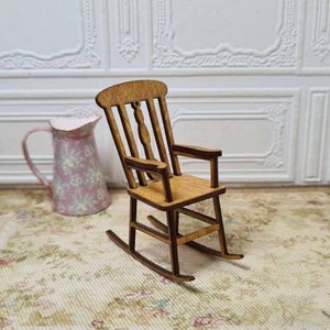 Miniature,dollhouse,rocking chair,124scale,halfscale,shabbychicstyle,chair,furniture,dollhousefurniture,roombox,miniaturefurniture