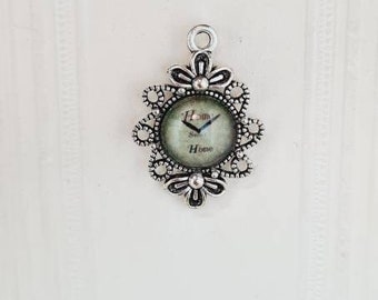 Dollhouse Miniature Wall Clock, Silver Vintage Style look.