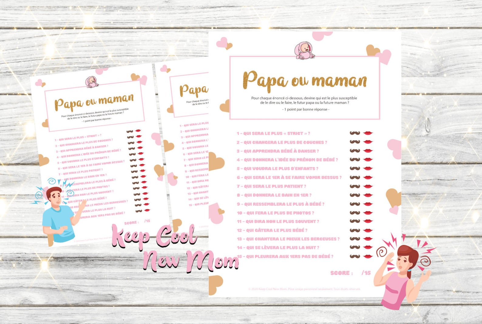 Jeu Baby Shower Imprimable Jeu Papa Ou Maman Animation Baby | Etsy