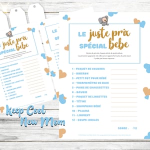 Baby shower game, printable, special baby price fair game, boy baby shower animation