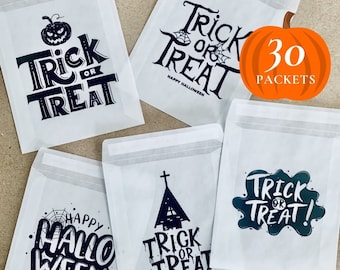 30 x Halloween Trick or Treat Sweet Bags | | de fête d’Halloween Truc ou friandise d’Halloween | | des faveurs d’Halloween Paquet de glassine biodégradable