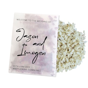 Biodegradable Personalised Confetti Packets | Real Flower Petal Wedding Confetti | Natural | Signature Welcome Name Confetti Packets