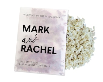Paquets de confettis personnalisés biodégradables | Confettis de mariage de pétales de fleurs véritables | Naturel | Paquets de confettis sans nom de bienvenue