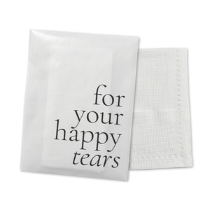 Happy Tears Tissue Packets | Wedding Tissues | Wedding Guests |Biodegradable Packets | Serif For Your Happy Tears