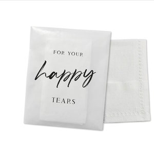 Happy Tears Tissue Packets Wedding Tissues Wedding Guests Biodegradable Packets Elegant For Your Happy Tears image 1