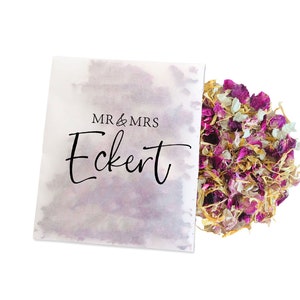 Biodegradable Personalised Confetti Packets | Real Flower Petal Wedding Confetti | Natural | Mr(s) & Mr(s) Packets