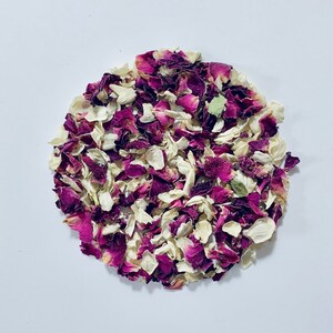 1 Litre Dried Burgundy Rose and Ivory Jasmine Petals Wedding Confetti / 1 litre/ 100% Biodegradable Confetti