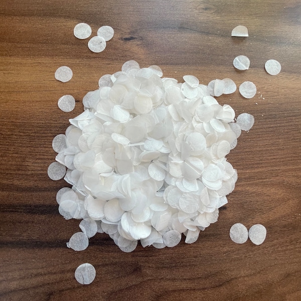 Confeti Biodegradable / Confeti Blanco / 1 Litro / Círculos de Confeti