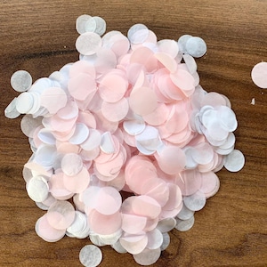 Biologisch abbaubares Konfetti | Rosa & weißes Konfetti | 1 Liter Inhalt | Konfetti Kreise