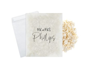 Wedding Confetti Bags - 100% Biodegradable Glassine Bags - Personalised Packets - Wedding Confetti, Petal Confetti, Confetti Packets