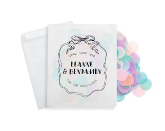 Wedding Confetti Bags - 100% Biodegradable Glassine Bags - Personalised Packets - Wedding Confetti, Petal Confetti, Confetti Packets