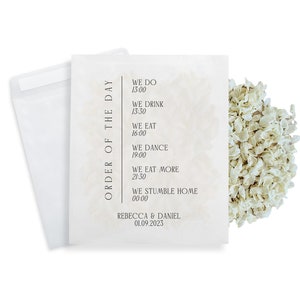 Wedding Confetti Bags - 100% Biodegradable Glassine Bags - Personalised Packets - Wedding Confetti, Petal Confetti, Confetti Packets
