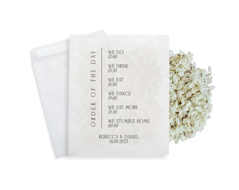 Wedding Confetti Bags - 100% Biodegradable Glassine Bags - Personalised Packets - Wedding Confetti, Petal Confetti, Confetti Packets