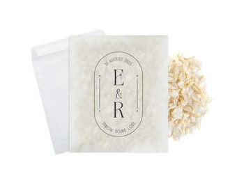 60 x Wedding Confetti Bags - 100% Biodegradable Glassine Bags - Personalised Packets - Wedding Confetti, Petal Confetti, Confetti Packets