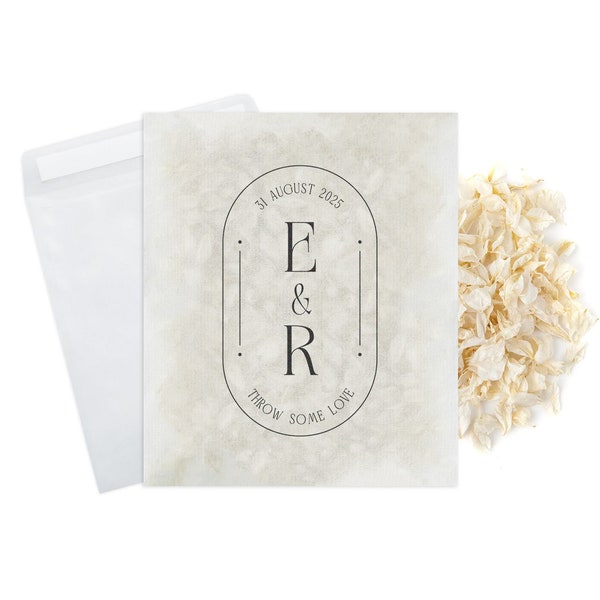 Wedding Confetti Bags - 100% Biodegradable Glassine Bags - Personalised Packets - Wedding Confetti, Petal Confetti, Confetti Packets