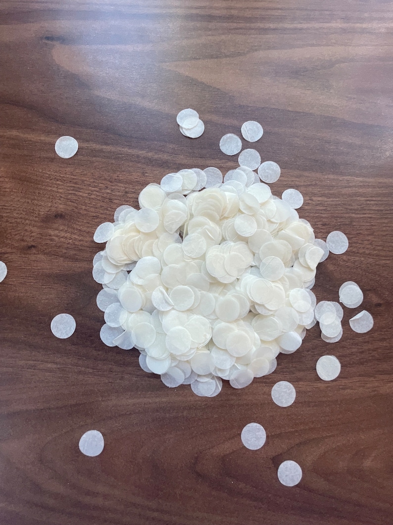 Biodegradable Confetti White Confetti 1 Litre Confetti Circles Ivory