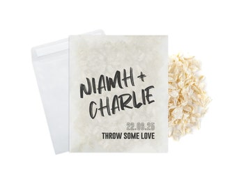Wedding Confetti Bags - 100% Biodegradable Glassine Bags - Personalised Packets - Wedding Confetti, Petal Confetti, Confetti Packets