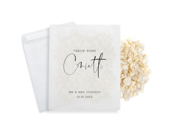 Wedding Confetti Bags - 100% Biodegradable Glassine Bags - Personalised Packets - Wedding Confetti, Petal Confetti, Confetti Packets