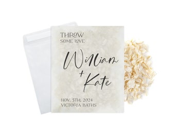 Wedding Confetti Bags - 100% Biodegradable Glassine Bags - Personalised Packets - Wedding Confetti, Petal Confetti, Confetti Packets