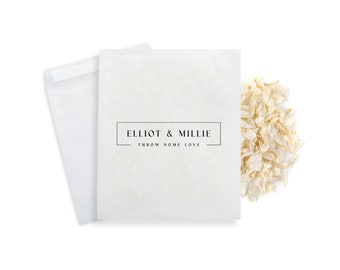 50 x Wedding Confetti Bags - 100% Biodegradable Glassine Bags - Personalised Packets - Wedding Confetti, Petal Confetti, Confetti Packets