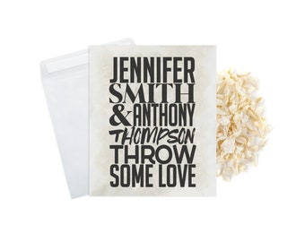 Wedding Confetti Bags - 100% Biodegradable Glassine Bags - Personalised Packets - Wedding Confetti, Petal Confetti, Confetti Packets